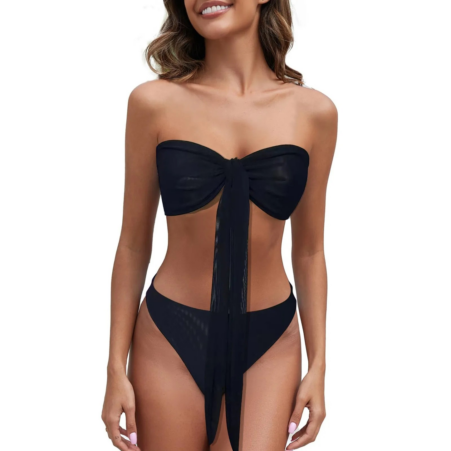 HAPPYHEAVENS™ - Tan Through Bikini with Bow