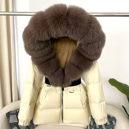 Women's Winter Parka with Real Fox Fur Collar - HAPPYHEAVENS™