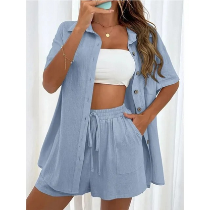 Elegant Summer Women's Linen Set - HAPPYHEAVENS™