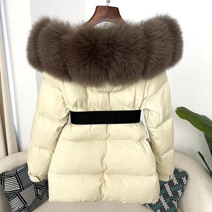 Women's Winter Parka with Real Fox Fur Collar - HAPPYHEAVENS™