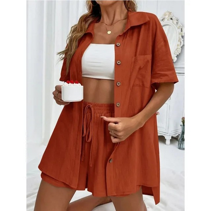 Elegant Summer Women's Linen Set - HAPPYHEAVENS™