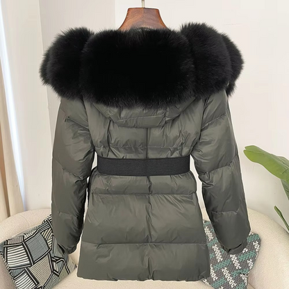 Women's Winter Parka with Real Fox Fur Collar - HAPPYHEAVENS™