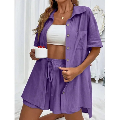 Elegant Summer Women's Linen Set - HAPPYHEAVENS™