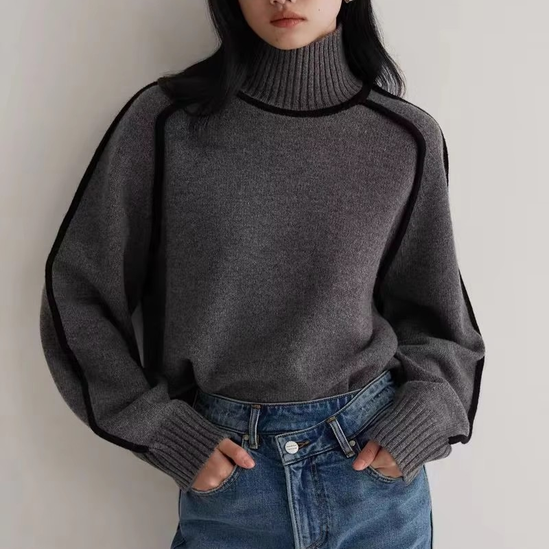 2024 Women Patchwork Knitted Pullover - HAPPYHEAVENS™