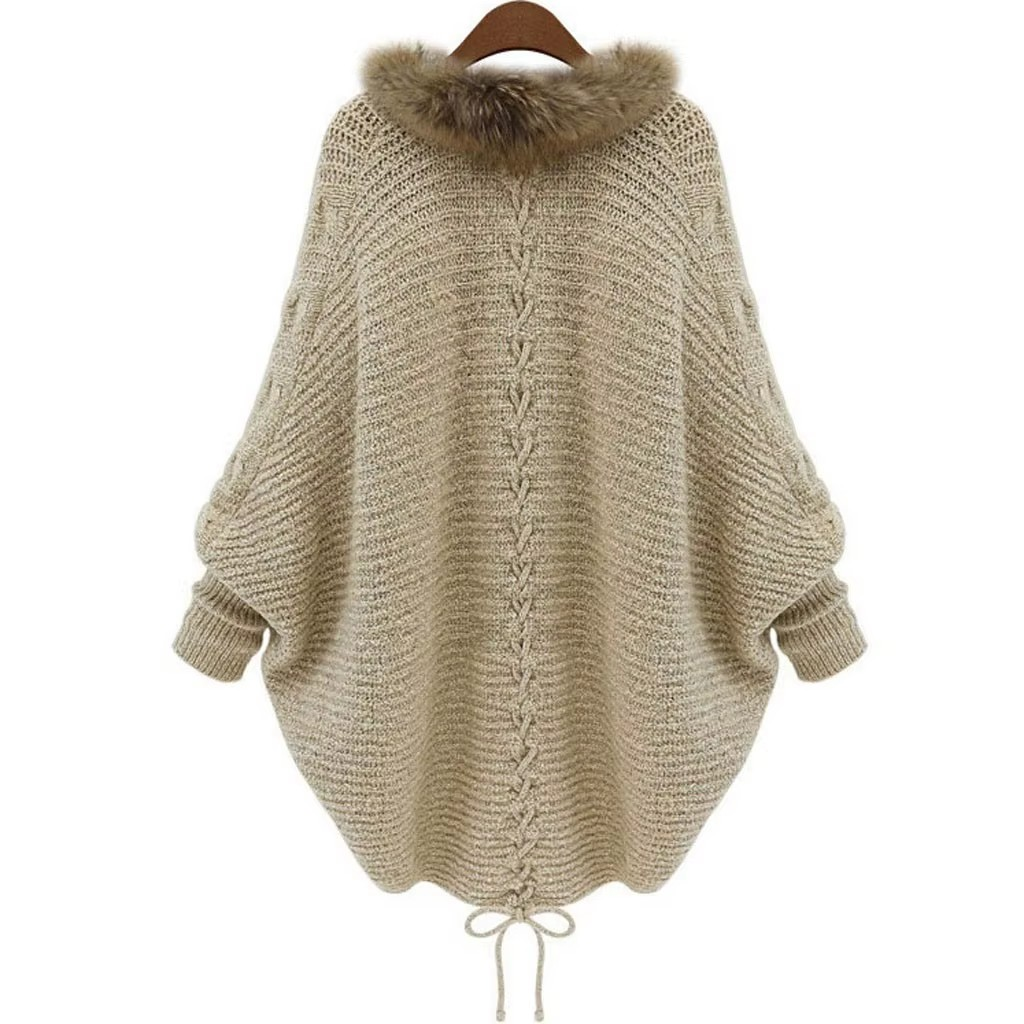 Women Knitted Sleeve Poncho - HAPPYHEAVENS™