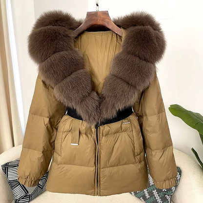 Women's Winter Parka with Real Fox Fur Collar - HAPPYHEAVENS™