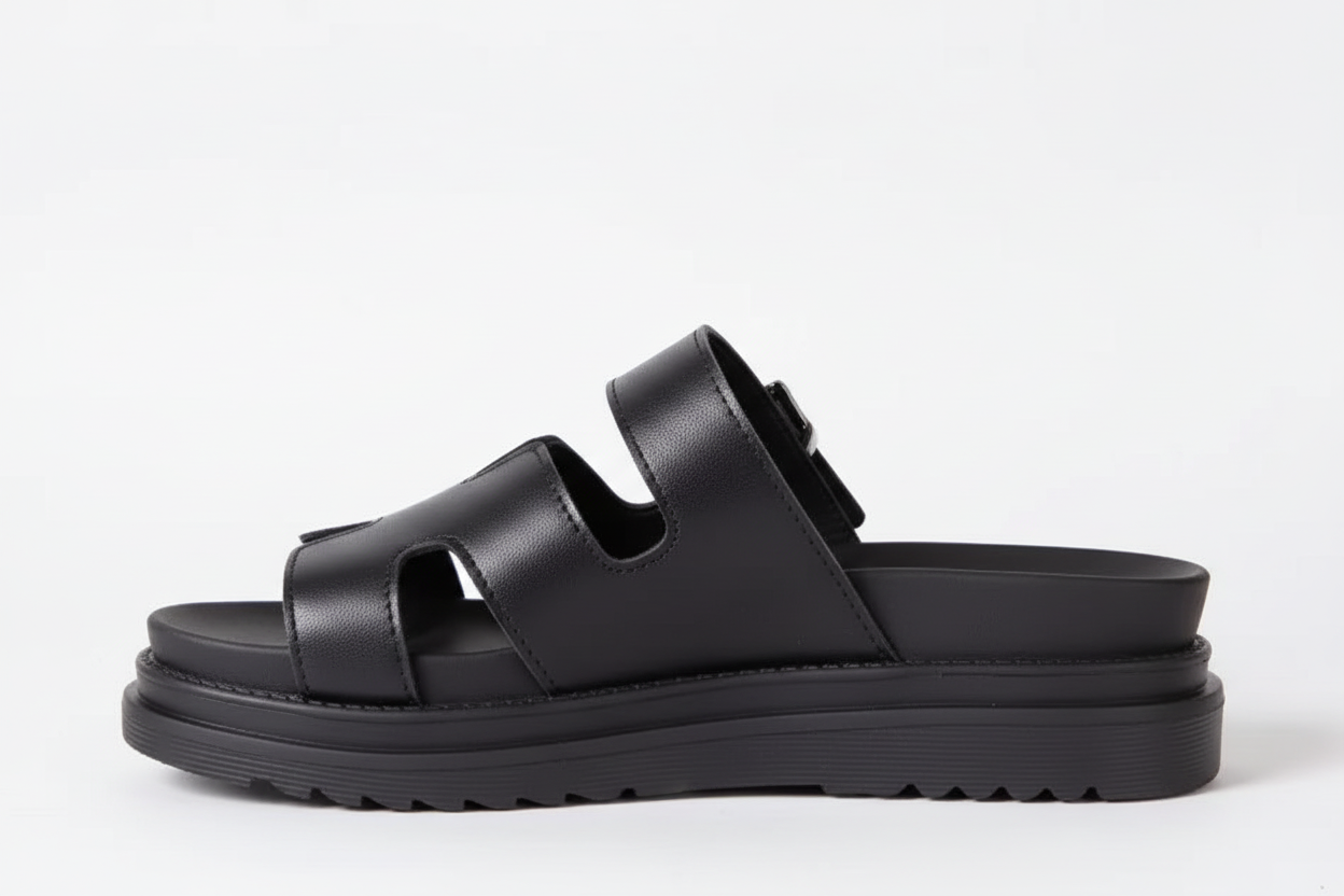 Side view of Aurora platform sandals - corrected