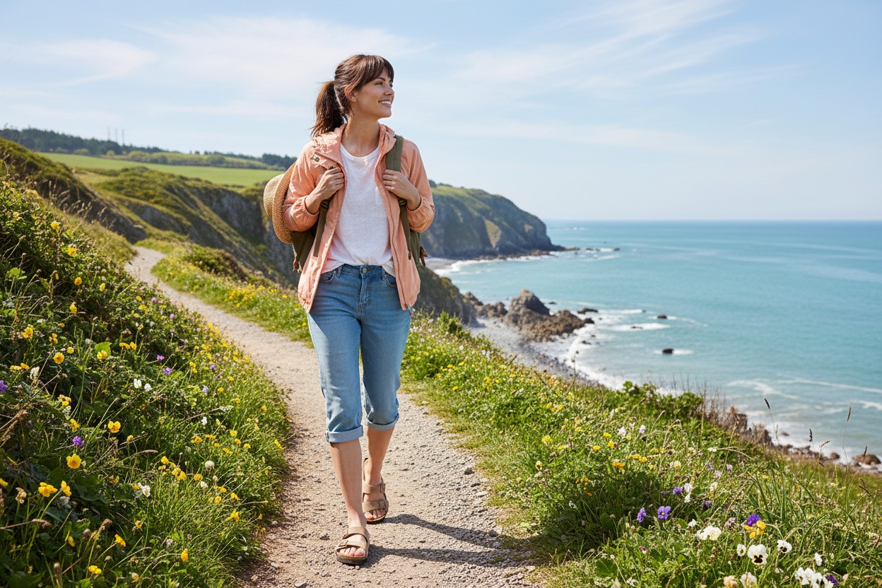 Sienna sandals coastal path adventure