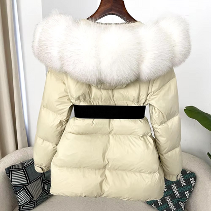 Women's Winter Parka with Real Fox Fur Collar - HAPPYHEAVENS™