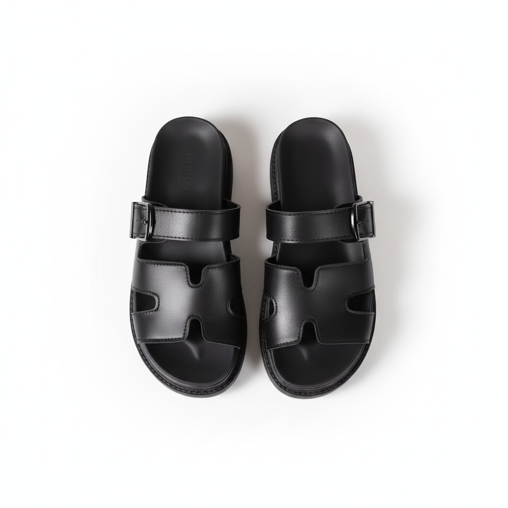 Top-down view of Aurora sandals - corrected