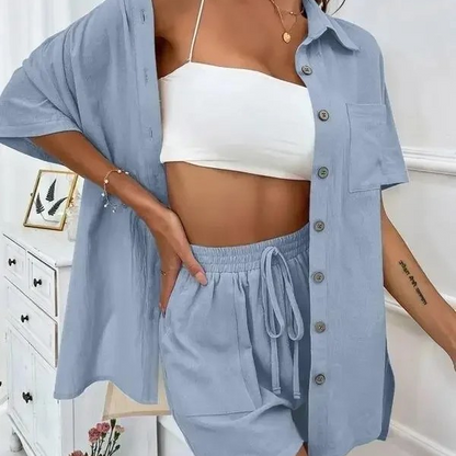 Elegant Summer Women's Linen Set - HAPPYHEAVENS™