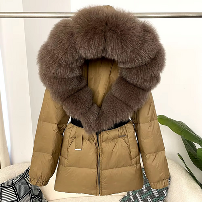 Women's Winter Parka with Real Fox Fur Collar - HAPPYHEAVENS™