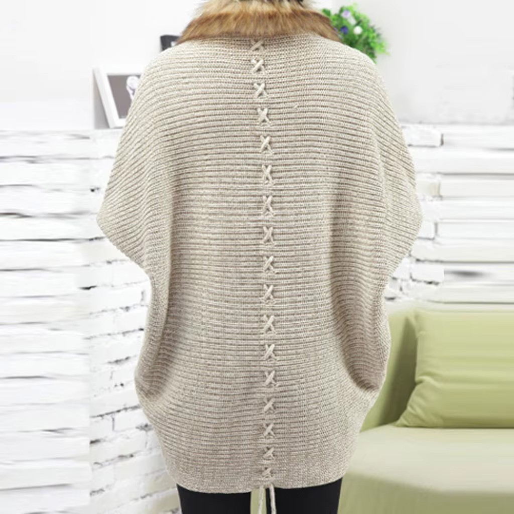 Women Knitted Sleeve Poncho - HAPPYHEAVENS™